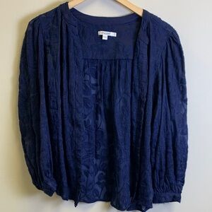 Chico's Deep Blue Textured Top